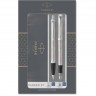 Набор из 2х ручек в подарочной коробке PARKER IM DUO STAINLESS STEEL CT;. Шариковая и перьевая ручка. 2183058