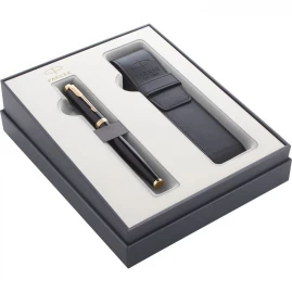 Набор PARKER IM CORE GIFT 20 BLACK перьевая ручка с позолотой и чехол