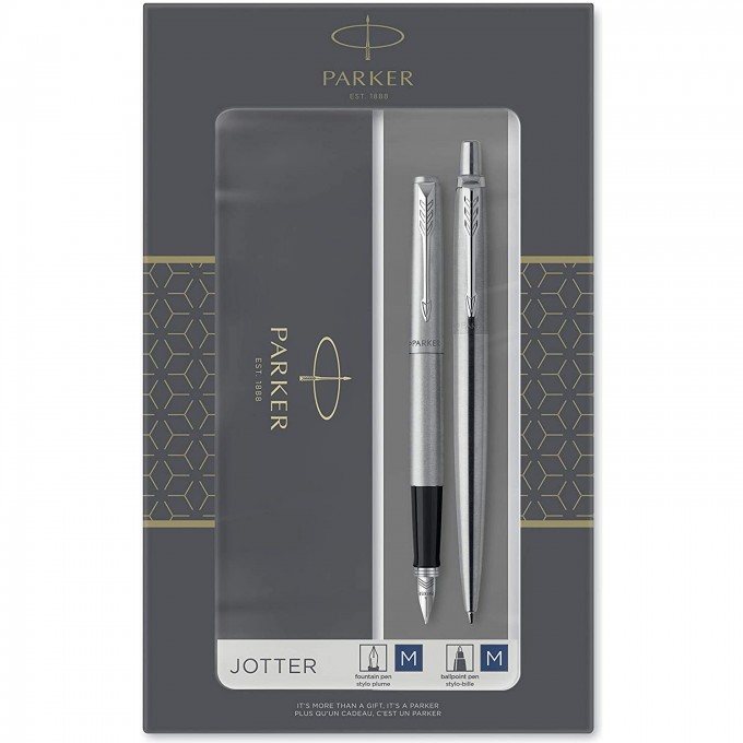 Набор PARKER JOTTER CORE FK61 STAINLESS STEEL ручка перьевая, ручка шариковая CW2093258 Набор PARKER JOTTER CORE FK61 STAINLESS STEEL ручка перьевая, ручка шариковая CW2093258