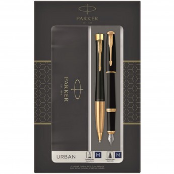 Набор ручек PARKER URBAN CORE - MUTED BLACK GT, ручка перьевая + ручка шариковая