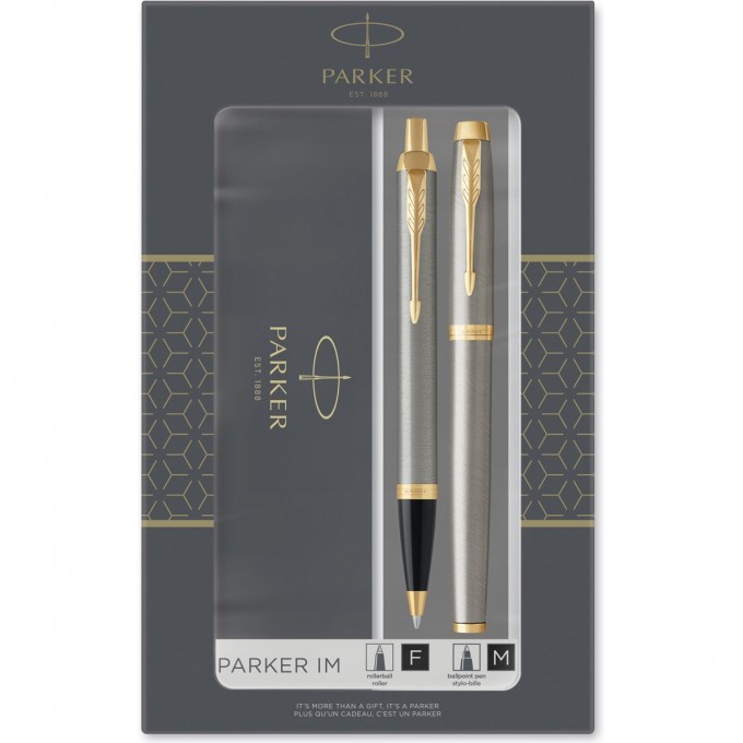 Подарочный набор PARKER: IM CORE BRUSHED METAL GT - ручки роллерная и шариковая CW2093217 Подарочный набор PARKER: IM CORE BRUSHED METAL GT - ручки роллерная и шариковая CW2093217
