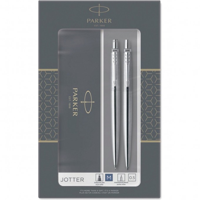 Подарочный набор PARKER: JOTTER CORE STAINLESS STEEL CT - ручка шариковая и карандаш CW2093256 Подарочный набор PARKER: JOTTER CORE STAINLESS STEEL CT - ручка шариковая и карандаш CW2093256