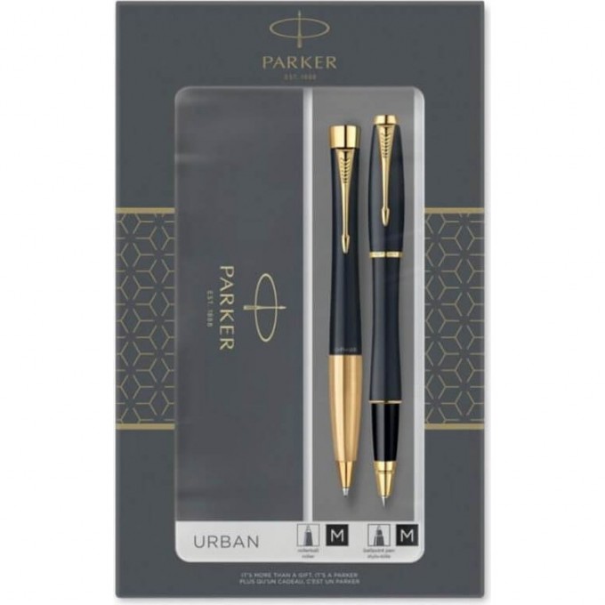 Подарочный набор PARKER: URBAN CORE MUTED BLACK GT - ручки роллерная и шариковая 2093382 Подарочный набор PARKER: URBAN CORE MUTED BLACK GT - ручки роллерная и шариковая 2093382