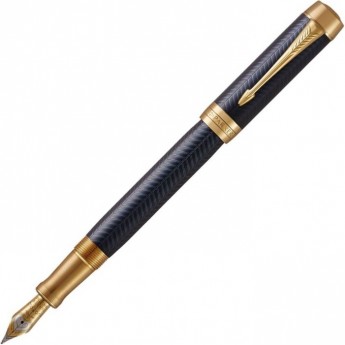 Ручка перьевая PARKER DUOFOLD F307 PRESTIGE CENTENNIAL BLUE CHEVRON GT M золото 18K
