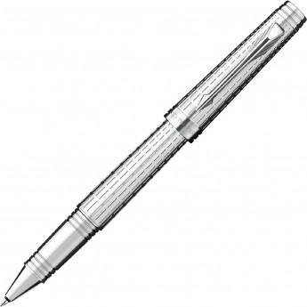 Ручка роллерная PARKER PREMIER DELUXE CHISELLING СЕРЕБРО, F