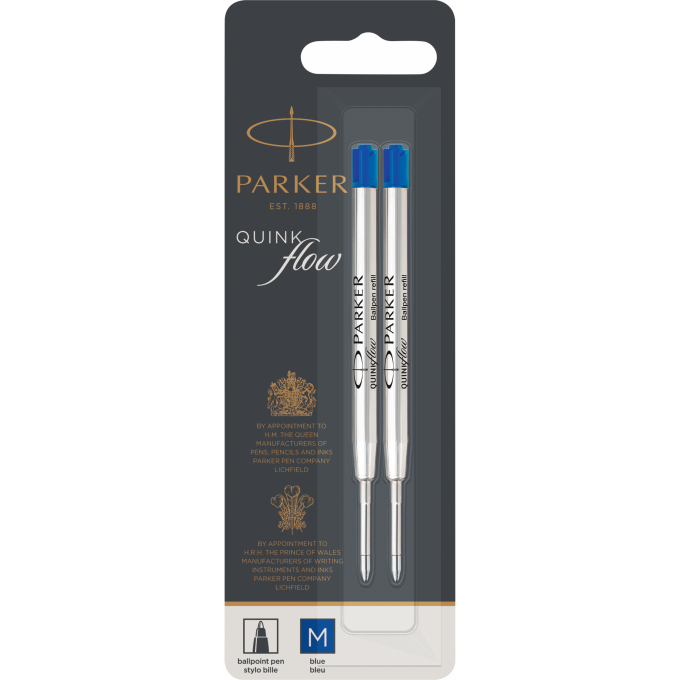 Стержень шариковый PARKER QUINKFLOW Z08 M 1мм синие чернила блистер (2шт) CW1950373 Стержень шариковый PARKER QUINKFLOW Z08 M 1мм синие чернила блистер (2шт) CW1950373